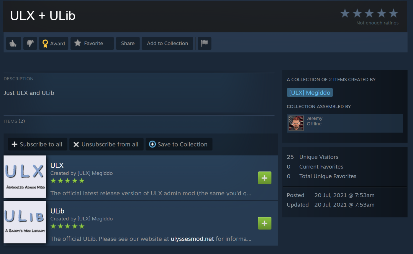A Garry's Mod Workshop collection on Steam